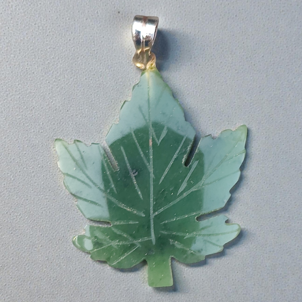 Jade Green Leaf Necklace